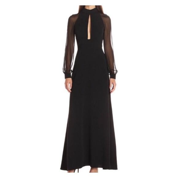 Jill Jill Stuart Cut Out Front A-Line Maxi Dress 2 Black - Picture 7 of 7
